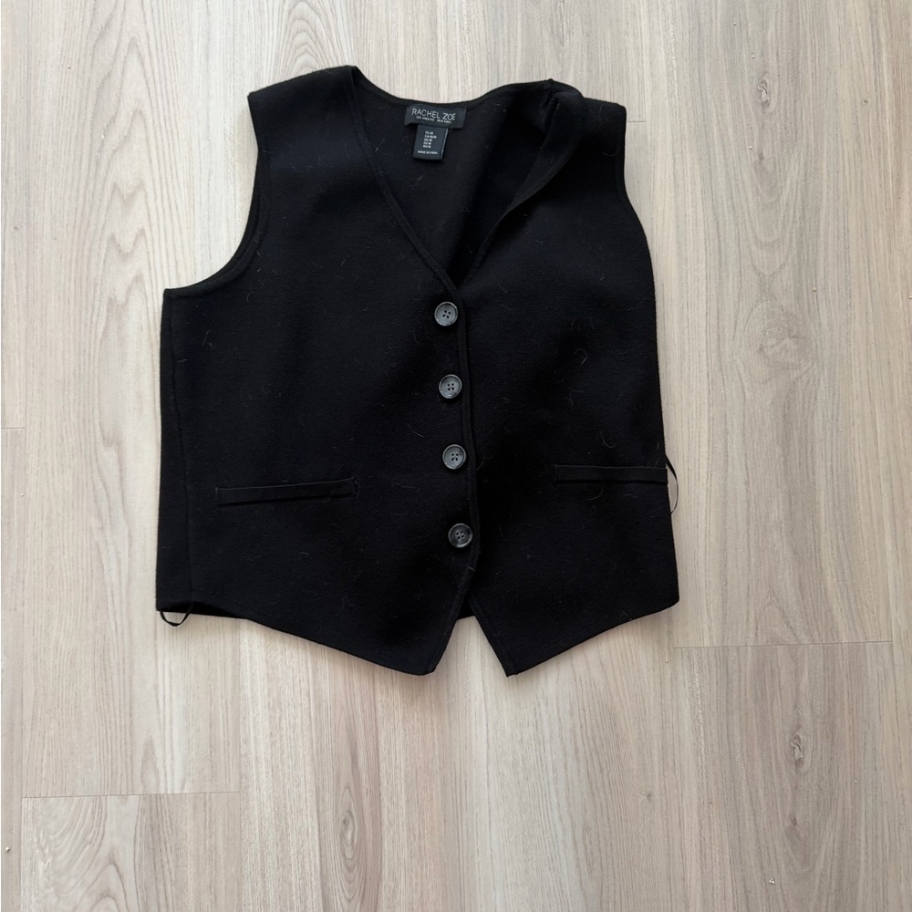 Rachel Zoe Tailored Black Mini Skirt with Matching Vest — Contemporary Set - Picture 2 of 4